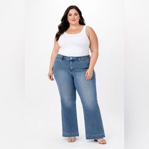 NYDJ Teresa Trouser Everly Bootcut Stretch Denim Mid Rise Flare Leg Casual Pants